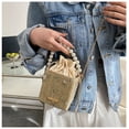 thumbnail image 4 of Zhuge Bolso de hombro tejido para mujer, bolso de mano tejido, bolso de mano tejido elegante para playa de verano, bolsos de hombro de 4,33 x 4,72 x 4,33 pulgadas (blanco F), 4 of 5