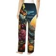 thumbnail image 3 of Goofa Sunset Floral Fantasy Landscape Printed Soft Pajama Pants for Women, Wide Leg Comfy Casual Lounge Yoga Pants-Large, 3 of 9