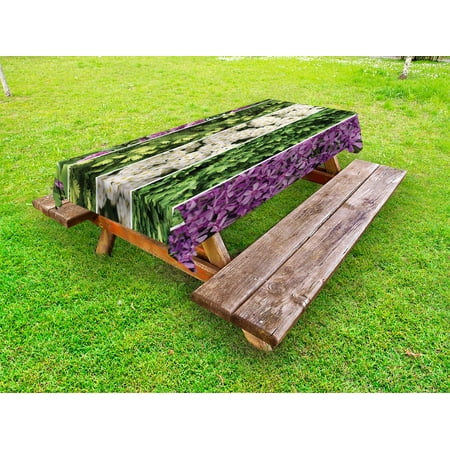 

Flower Outdoor Tablecloth Collage Mix Diverse Herbs and Blossoming Bouquet Flowers Romantic Wedding Concept Decorative Washable Fabric Picnic Tablecloth 58 X 120 Inches Green Violet by Ambesonne