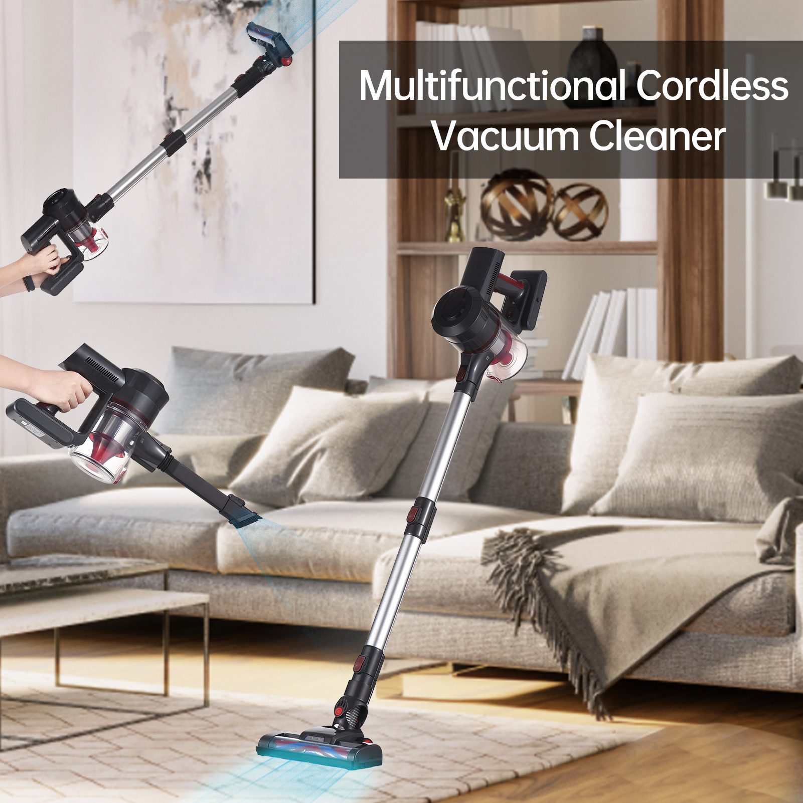 10000Pa Cordless Stick Vacuum Cleaner Handheld Multi Cyclone 2-1 Sweeper  Vacuum Cleaner Household Wireless Vacuum Cleaner