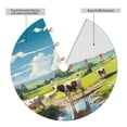 thumbnail image 2 of Rateoe Countryside Farm Cow Print Christmas Tree Skirt 30" for Xmas Holiday New Year Party Circle Tree Mat Ornaments Decoration, 2 of 7