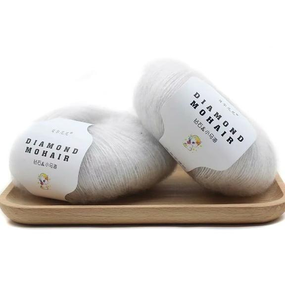 2-Ply Soft Fluffy Knitting Yarn – 25g x 2 Rolls, Thin Wool for Crocheting Sweaters, Scarves, Crafts | 20 Colors