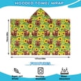thumbnail image 2 of Highland Cow Sunflower Field Pattern Hooded Bath Towel，50"x30" for Ages 3 To 12 Kids, Quick Dry Lightweight Soft Microfiber Hood Beach Towel Cover Up for Kids, 2 of 7