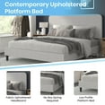 thumbnail image 4 of Flash Furniture Addison King Size Platform Bed with Fabric Upholstered Headboard, Light Gray, 4 of 12