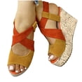 thumbnail image 5 of Clearance VerPetridure Women's Sandals Summer Casual Thick Soled Shoes Fish Mouth Casual Wedge Heels Sandals, 5 of 5