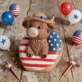 thumbnail image 2 of Win s Way Patriotic Highland Cow Figurine 5th of July Decorations Resin Statue Memorial Day Home Accents Desk Bookshelf Tiered Tray Tabletop Decor, 2 of 9