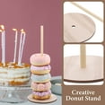 thumbnail image 3 of Sturdy Wooden Donut Stand for Display Use Khaki Color Suitable for Parties and Weddings 7.5 Inches, 3 of 6