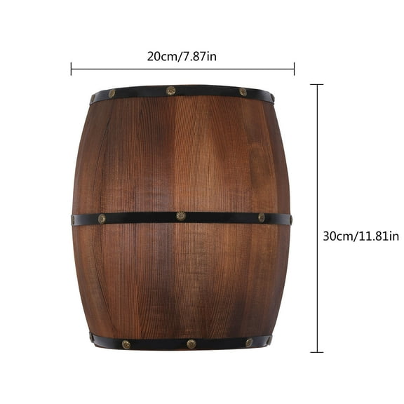 TFCFL Wood Wine Barrel Wall Lamp Fixture Sconce Up Down Lighting Bedroom Bedsides Wall Light Home Decor