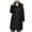 Black, variant on HAPIMO Women Long Quilted Coat Maxi Length Long Sleeve Puffer Jacket Solid Hooded Padded Coats Thick Warm Winter Outerwear Pockets White M