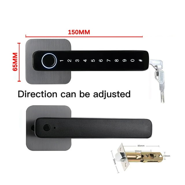 Door Lock, Smart Fingerprint Door Lock Handle for Home House Apartment With Key card Digital Door Lock Keypad Keyless Entry electronic lock ,Easy to Install