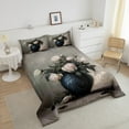 thumbnail image 4 of Romantic Rose Bedding Set,Oil Painting Roses Comforter Set Full Size Teens Adults,Flower in Black Vase Down Comforter Bedroom Decor,Vintage Bed Set, 4 of 7