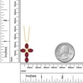 thumbnail image 3 of Gem Stone King 18K Yellow Gold Plated Silver Ruby Red Mystic Topaz Cross Pendant Necklace for Women (2.50 Cttw, Gemstone, Oval 6X4MM, With 18 inch Silver Chain), 3 of 5