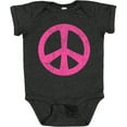 thumbnail image 3 of Inktastic Peace Sign Pink Retro Girls Baby Bodysuit, 3 of 5