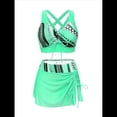 thumbnail image 2 of Conjunto de Bikini de Cintura Alta para Mujer, Falda con Control de Abdomen, Traje de Baño de Dos Piezas con Estampado de Control de Abdomen Verde L, 2 of 6
