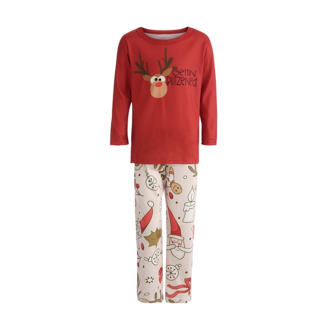 Kmbangi Family Matching Christmas Pajamas Cartoon Tops with Pants/Jumpsuit