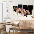 thumbnail image 5 of Elephant Stock Flowers On Piano Wall Art - Horizontal Multi Panel Canvas - Living Room Wall Decor - Music Multi Panel - Black And Pink Decor - 84" x 54", 5 of 8