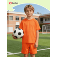thumbnail image 2 of PatPat Boy Clothes Kids Clothes Set Solid Tee and Shorts Outfit Set 2 Piece 5-6Y, 2 of 9