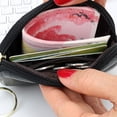 thumbnail image 5 of Fashion Women Artificial Leather Solid Color Zipper Key Bag Envelope Bag Handbag Change Wallet, 5 of 5