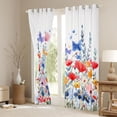 thumbnail image 3 of Erosebridal Rainbow Flower Black Out Curtains for Kids Girls, Butterfly Floral Curtains Pack of 2 (42x63 Each), 3 of 6