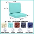 thumbnail image 2 of Outdoor Deep Seat Cushions Set of 2, 19"x19", Waterproof Patio Chair Cushions, Fade Resistant Removable Seat Bottom & Back Cushion with Ties, Handles for Sofa Couch, 2 of 8