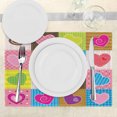 thumbnail image 3 of Ambesonne Romantic Place Mats Set of 4, Love Heart Patchwork, Standard Size, Multicolor, 3 of 6