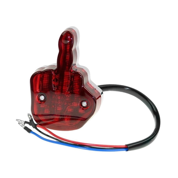Speravity Unique Middle Finger Motorcycle Taillight Tail Lamp 12V LED Light Rear Brake Type2 NO2
