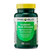 (3 pack) Spring Valley Probiotic Multi-Enzyme Digestive Formula Tablets, 200 Count