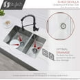 thumbnail image 5 of Stylish Undermount 28" Stainless Steel Double Bowl 60/40 Kitchen Sink with Strainers S-403, 5 of 10