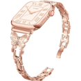 thumbnail image 1 of Compatible con Apple Watch Band 42mm 44mm 45mm, Ligero para mujeres, Pulsera fácil de ajustar, Diamante brillante en mariposa, Correa de metal de joyería para, 1 of 3