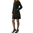 thumbnail image 4 of INSPIRE CHIC Women's Winter Elegant Contrast Color Lapel Collar Long Trench Coat, 4 of 7