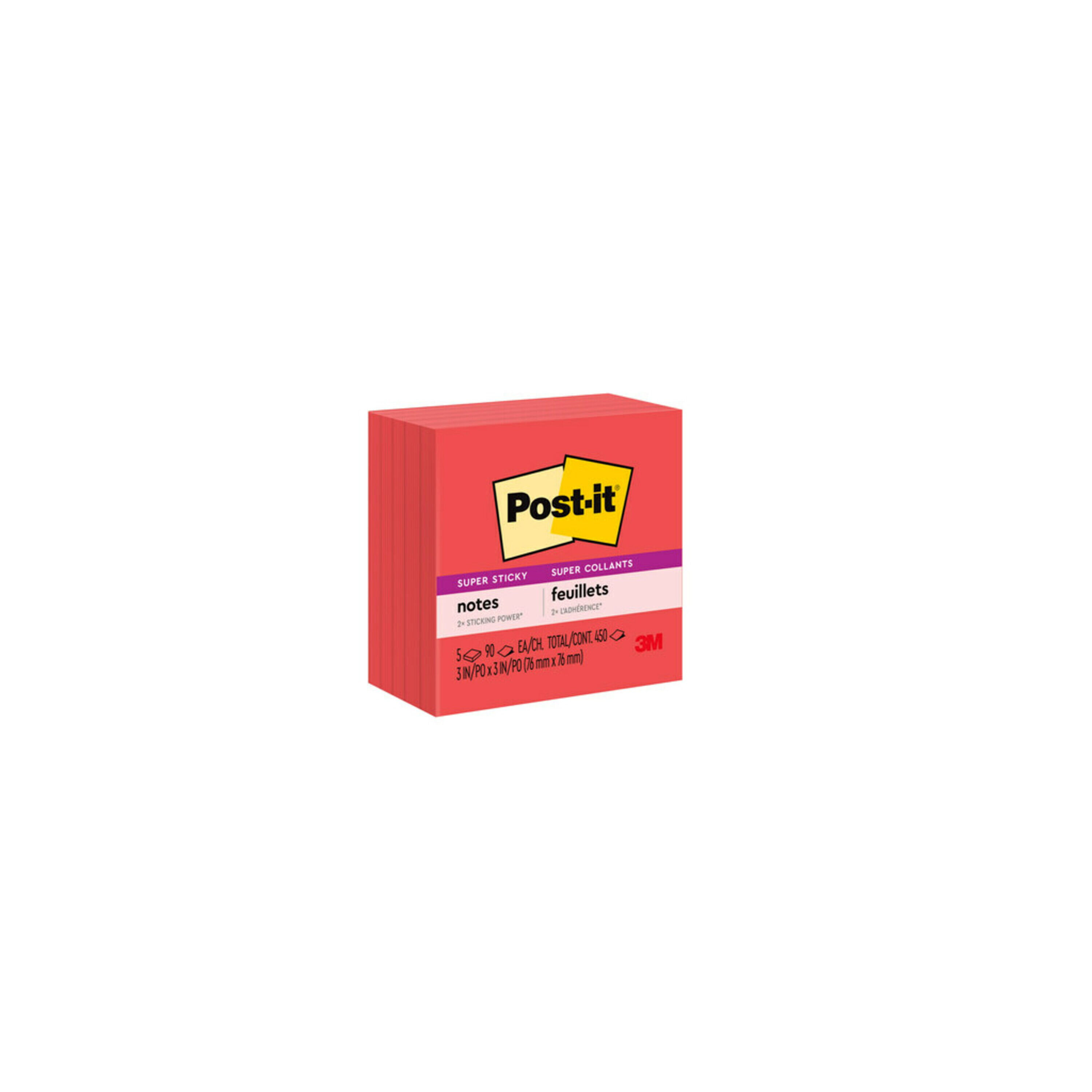 Pink & White 76mm X 76mm 450Sheets 3M Post-It Notes 