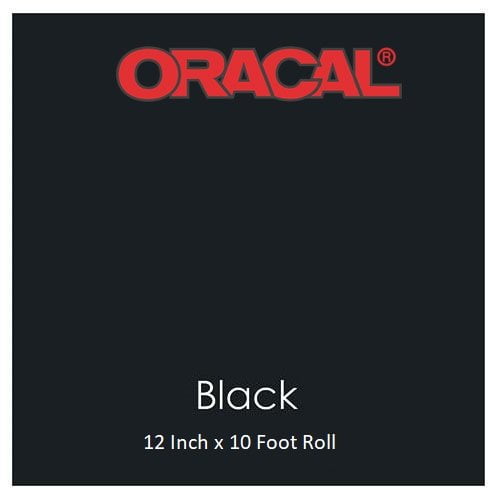 ORACAL 12" x 10 Ft Roll of Glossy 651 Black Permanent AdhesiveBacked