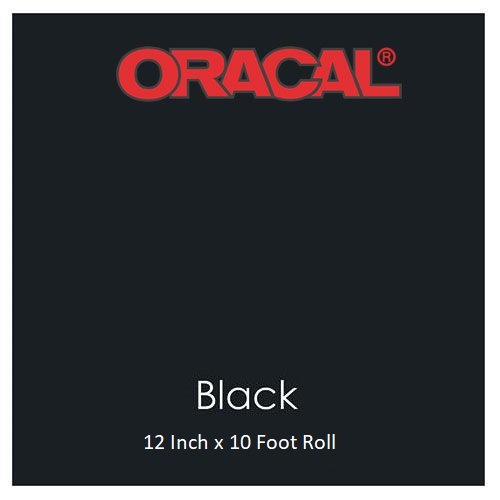 ORACAL 12" x 10 Ft Roll of Glossy 651 Black Permanent AdhesiveBacked