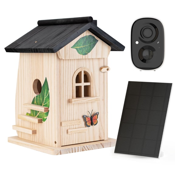 Birdhouse with Camera,Smart Bird House,Ai Bird Species Identification, Solar Smart Feeder Birdhouse for Wild Bird Lovers