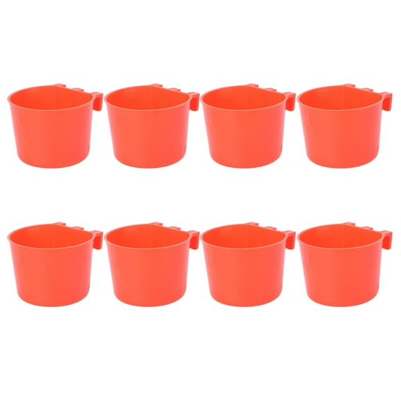 Toyvian Bird Feeding Bowl for Pet Use Washable Reusable Strong and Sturdy Plastic Red Suitable for Parrots Pigeons 8pcs