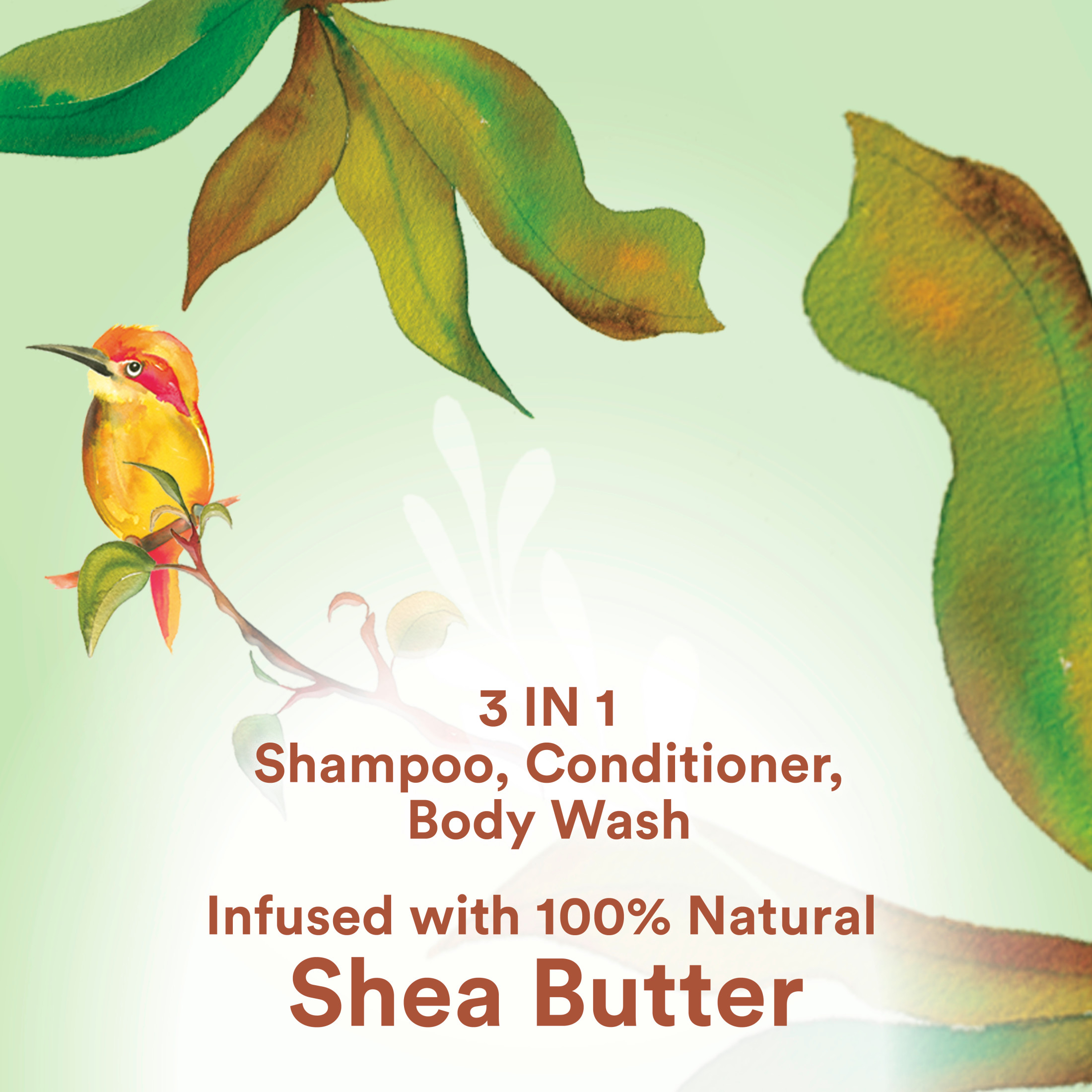 Suave Kids Naturals 3-in-1 Shampoo Conditioner & Body Wash with Shea Butter, No Tears, 16.5 oz