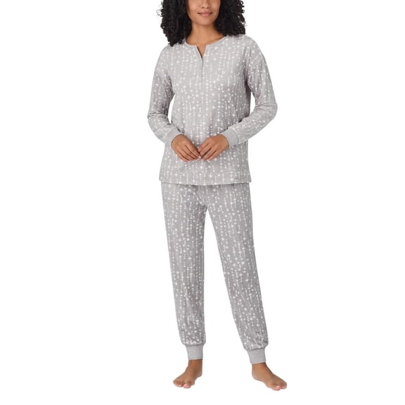 Nautica Womens Pajamas - Cozy Silky Fleece - 2 Piece Long Sleeve Winter Sleepwear Set for Women (Gray Stars/XX-Large)