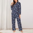 thumbnail image 2 of Hirioo Autumn Forest2 for Women's Pajama Sets 2 Piece Pjs Women's Long-Sleeved Pajama Set Button Down Sleepwear,S-XXL-XX-Large, 2 of 7