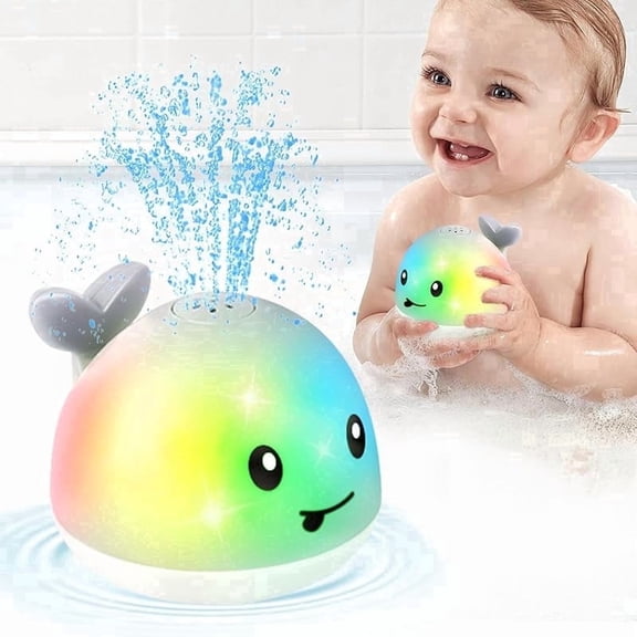 Whale Light Up Bath Toy for Toddlers ,3 Year Old Boys Girls Birthday Christmas Gifts, Water Sprinkler Bathtub Pool Toys, Model 107A