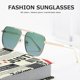 thumbnail image 4 of Polarized Sunglasses Womens Men Retro Oversized Square Vintage Fashion Shades Classic Large Metal Sun Glasses, 4 of 4