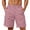 Pink, variant on Yievot Men's Cargo Shorts Elastic Back Waist Knee Length Outdoor Hiking Casual Shorts with Multi Pockets
