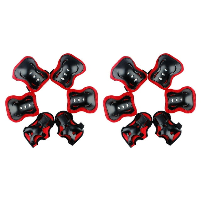 S SERENABLE Knee Pads Elbow Pads Wrist Guards Kids Guard Pads for Children Biking Riding Red