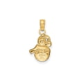 thumbnail image 4 of 14k Yellow and Rhodium Gold Snowman Pendant for Women, Two-Tone Winter Charm Necklace with Scarf and Hat, Christmas Holiday Jewelry Accessory, 4 of 6