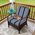 thumbnail image 4 of Outdoor Patio Cushion Covers 4 Pack Navy Blue White Stripes Patio Chair Cushion Covers with Ties and Zipper Modern Vertical Lines Waterproof Outdoor Seat Cushion Covers for Patio Furniture 20"x18", 4 of 9