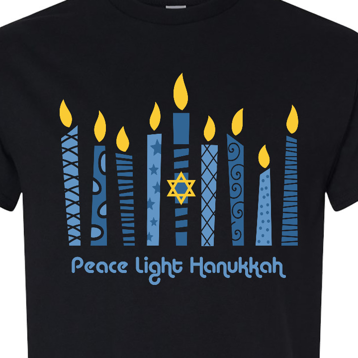 Peace Light Hanukkah Graphic T-Shirt photo 4