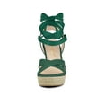 thumbnail image 6 of BLISSFUL STEP Women's Crisscross Espadrille Platform Lace Up Wedge Sandals, 6 of 7