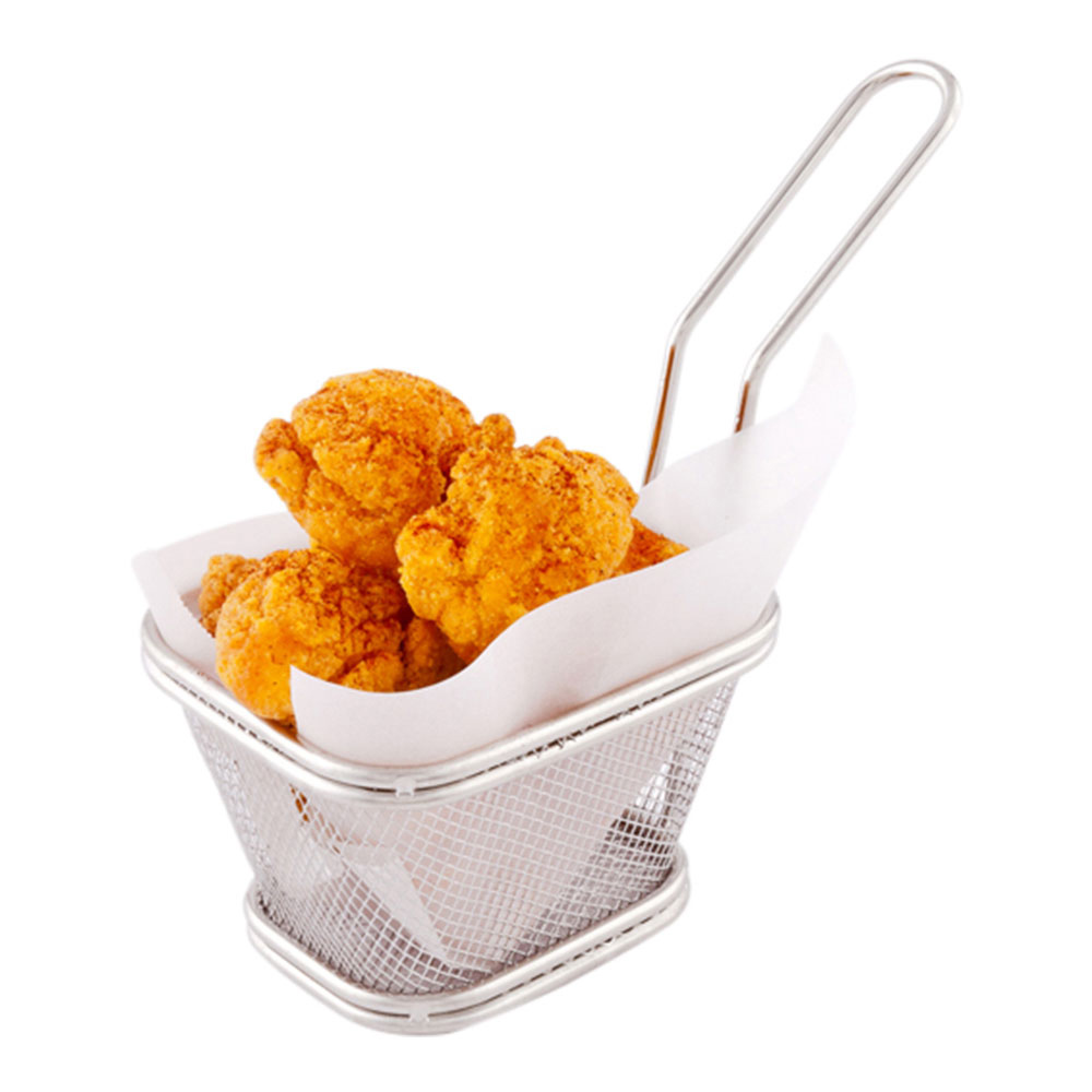 Small Fryer Basket Mini French Fry Basket Food Grade Presentation Tableware Stainless