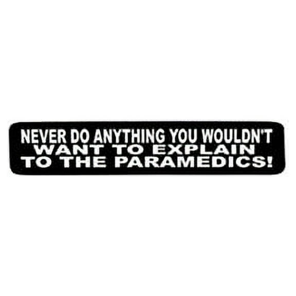 Never Do Anything Motorcycle Helmet Stickers - Novelty Artwork Decals, 4" x 1"