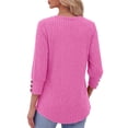 thumbnail image 5 of Fantaslook Womens 3/4 Sleeve Shirts with Buttons Dressy Casual Blouses Tunic Tops Fall Clothes, 5 of 9