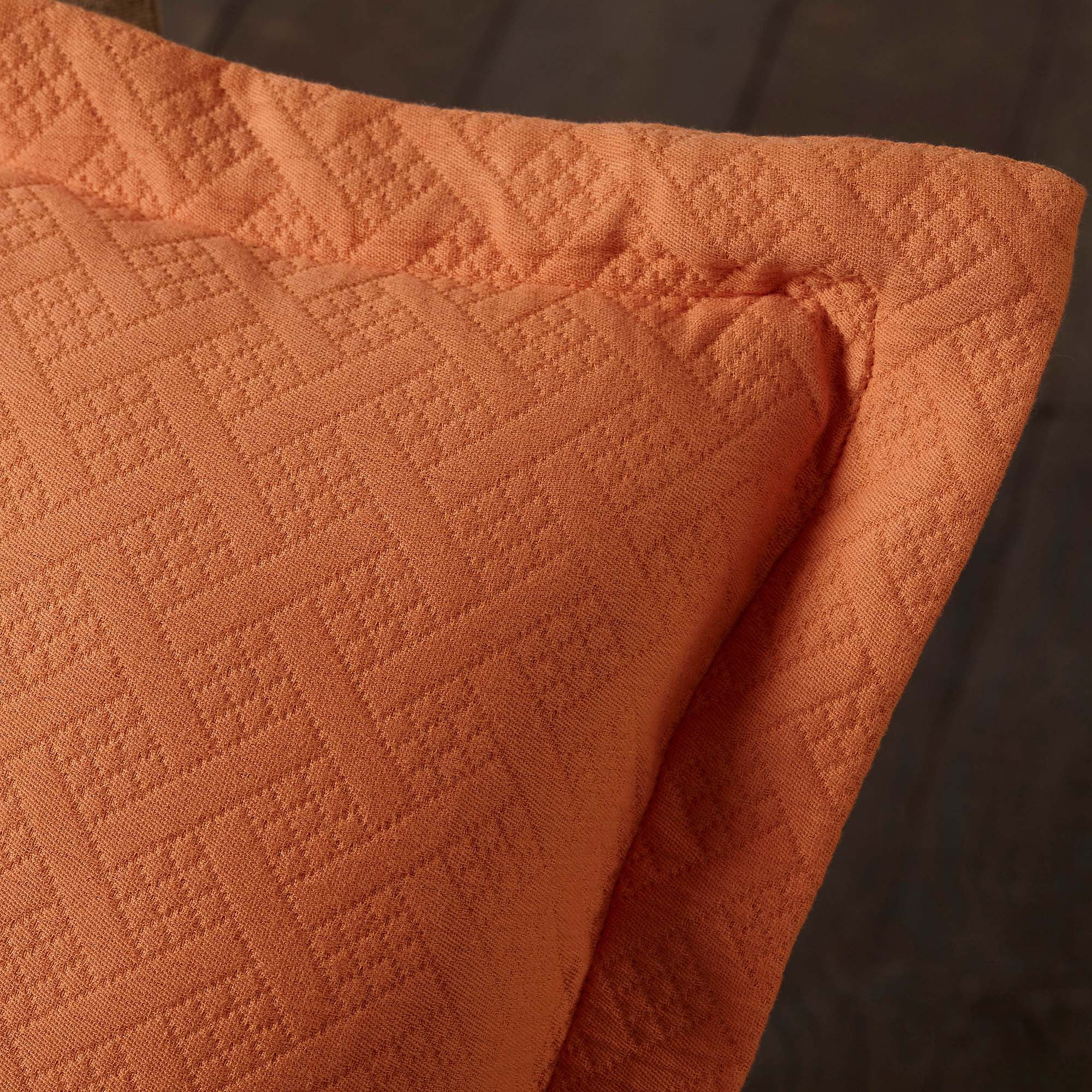 Superior Basket Weave 3 Piece Decorative Cotton Bedspread, Lightweight Bedding Set, Full Size, Mandarin